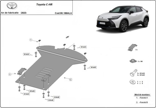 Aluminium Unterfahrschutz für Katalysator Toyota C-HR (2023-2026)