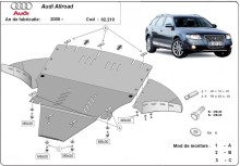Stahl Unterfahrschutz für Motor Audi A6 Allroad 2 - für die Seiten (2005-2011)