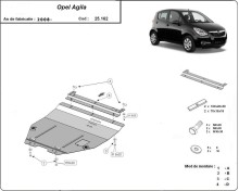 Stahl Unterfahrschutz für Motor Opel Agila (H08) (2007-2014)