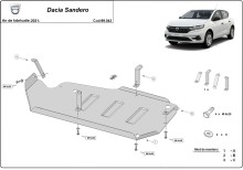 Stahl Unterfahrschutz für Kraftstofftank Dacia Sandero III (2021-2026)