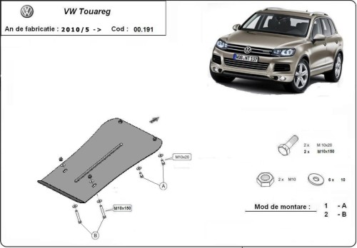 Stahl Unterfahrschutz für Getriebe VW Touareg (2010-2018)