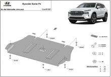 Stahl Unterfahrschutz für Katalysator Hyundai Santa Fe (2018-2023)