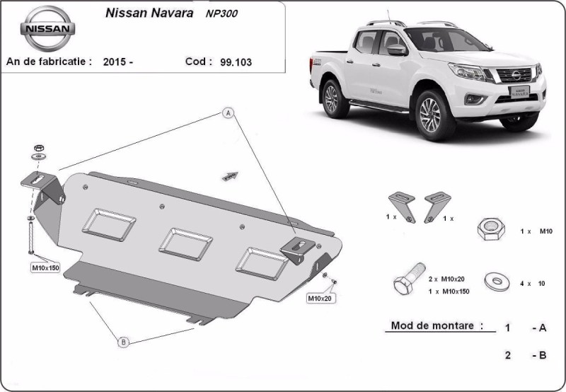 Stahl Unterfahrschutz für Kühler Nissan Navara NP300 - D23 (2015-2021)