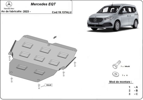 Aluminium Unterfahrschutz für Motor Mercedes EQT (2023-2026)