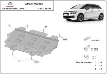 Stahl Unterfahrschutz für Motor Citroen C4 Picasso (2008-2013)