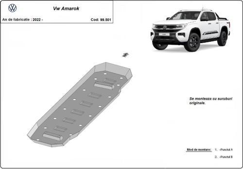 Stahl Unterfahrschutz für Kraftstofftank Volkswagen Amarok (2022-2026)