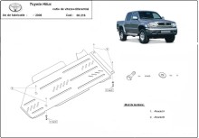 Stahl Unterfahrschutz für Getriebe, Differential Toyota Hilux (2000-2004)