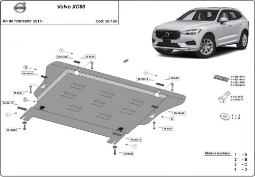 Stahl Unterfahrschutz für Motor Volvo XC60 (2017-2026)