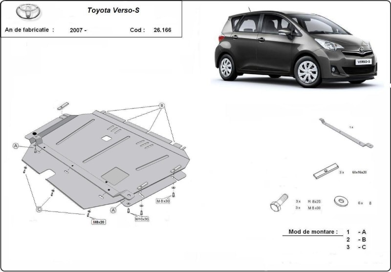 Stahl Unterfahrschutz für Motor Toyota Verso (2007-2018)