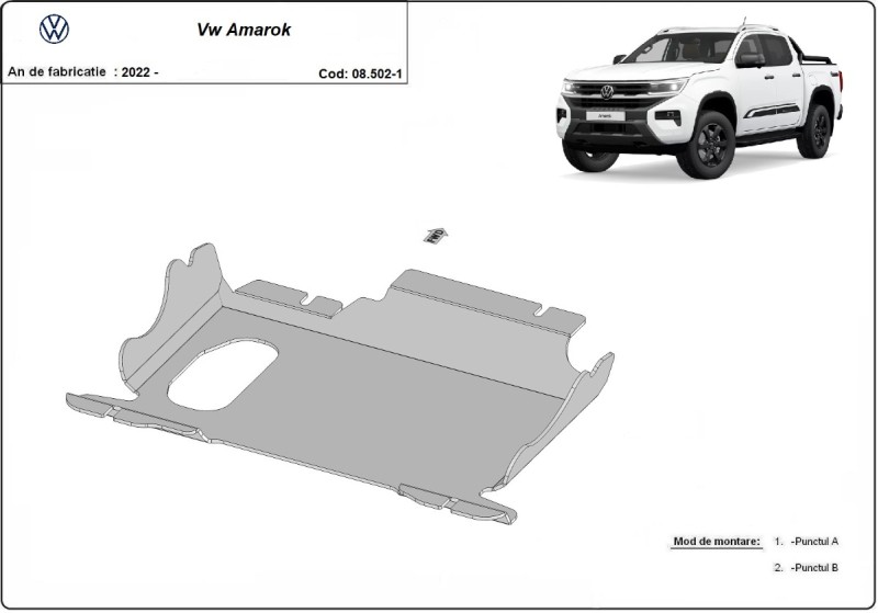 Stahl Unterfahrschutz für Motor Volkswagen Amarok (2022-2026)