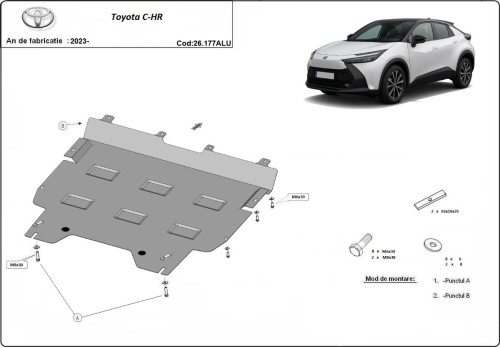Aluminium Unterfahrschutz für Motor Toyota C-HR (2023-2026)