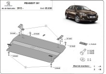 Stahl Unterfahrschutz für Motor, Getriebe Peugeot 301 (2012-2026)