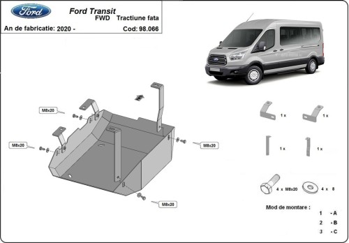 Stahl Unterfahrschutz für AdBluetank Ford Transit (2020-2026)
