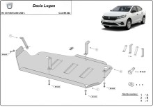 Stahl Unterfahrschutz für Kraftstofftank Dacia Logan III (2021-2026)