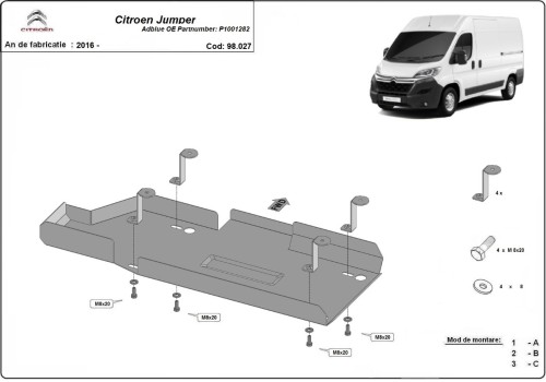 Stahl Unterfahrschutz für AdBluetank Citroen Jumper (2016-2026)
