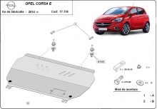 Stahl Unterfahrschutz für Motor Opel Corsa E (2014-2019)