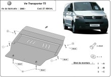 Unterfahrschutz aus verzinktem Stahl für Motor Volkswagen Transporter T5 (2003-2015)