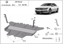Stalowa Osłona pod silnik VW Passat B8 - reczna skrzynia biegow (2014-2023) EAN