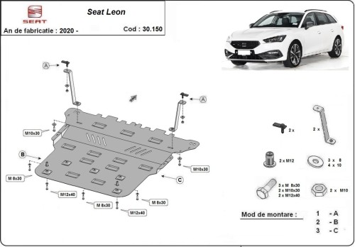 Stahl Unterfahrschutz für Motor Seat Leon (2020-2026)