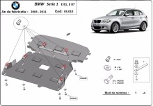 Stahl Unterfahrschutz für Motor BMW Seria 1 E81;E87 (2004-2011)