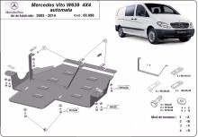 Stahl Unterfahrschutz für Getriebe Mercedes Vito W639 - 4x4 - Automatikgetriebe (2003-2014)