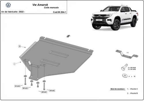 Stahl Unterfahrschutz für Getriebe Schaltgetriebe Volkswagen Amarok (2022-2026)