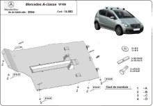 Stahl Unterfahrschutz für Motor, Getriebe, Differential  Mercedes A-Class (2004-2012)