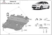 Stahl Unterfahrschutz für Motor Citroen C4 (2013-2018)