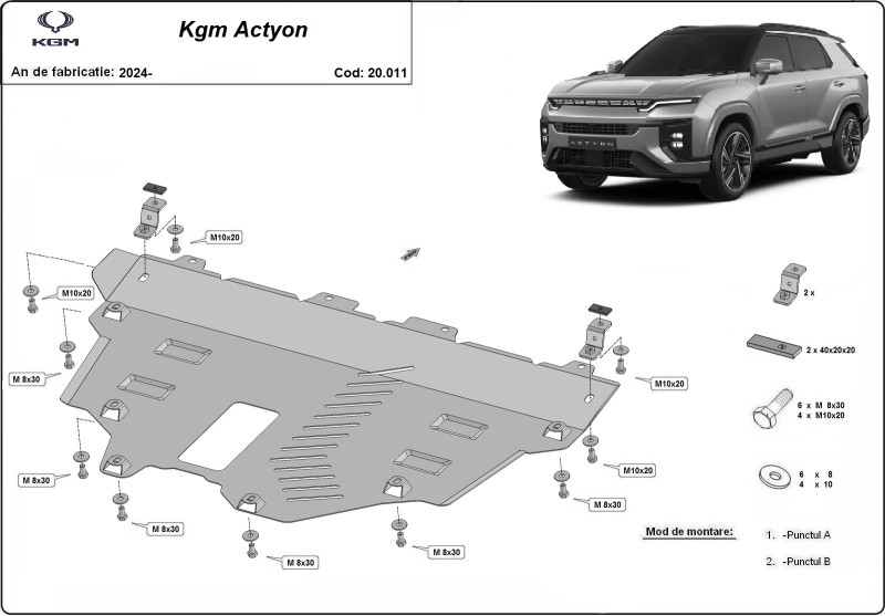 Stahl Unterfahrschutz für Motor KGM Actyon (2024-2026)