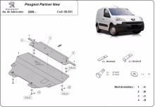 Stahl Unterfahrschutz für Motor Peugeot Partner (2008-2020)