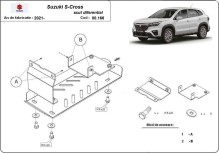 Aluminium Unterfahrschutz für Differentialschutz Suzuki S-Cross (2013-2023)