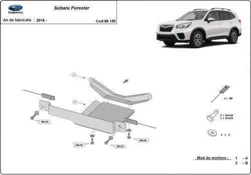 Stahl Unterfahrschutz für Differentialschutz Subaru Forester (2018-2026)
