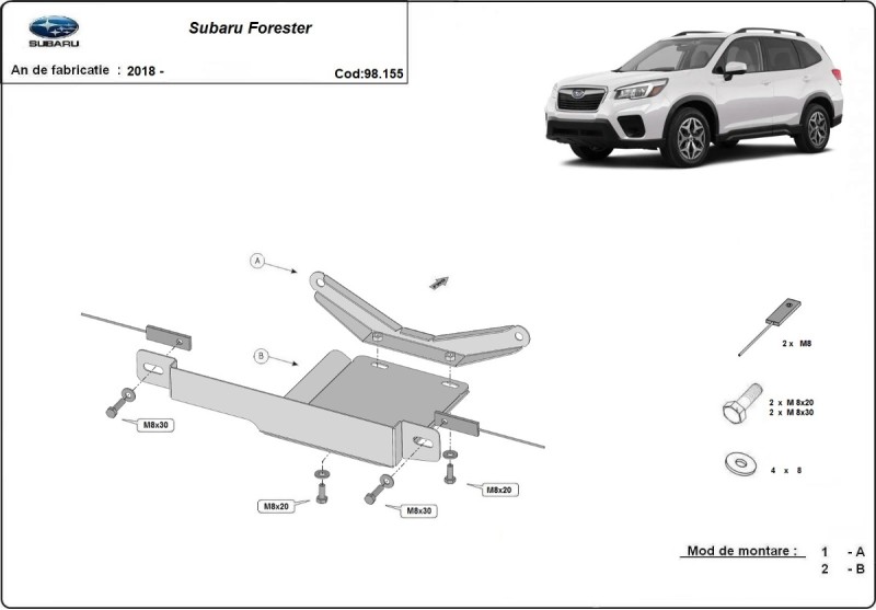 Stahl Unterfahrschutz für Differentialschutz Subaru Forester (2018-2026)