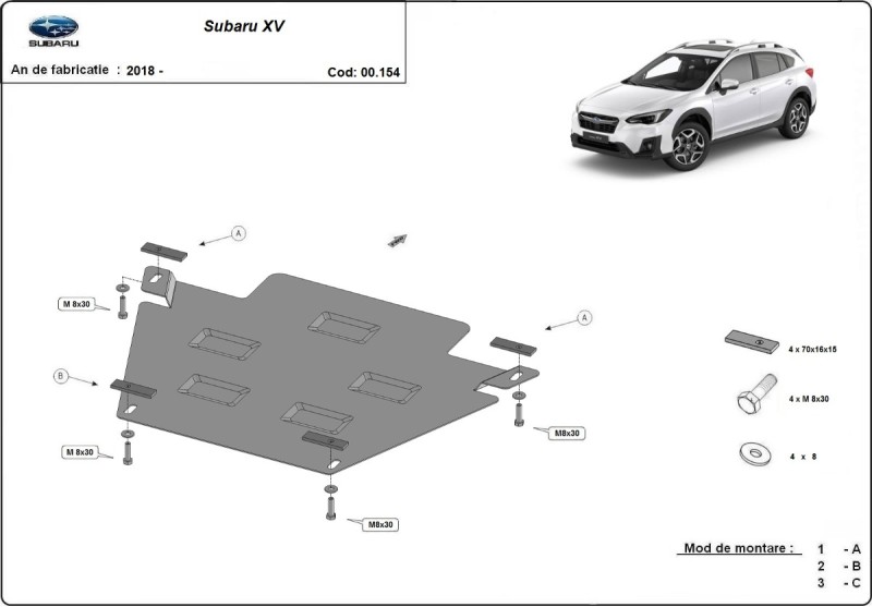Stahl Unterfahrschutz für Getriebe Subaru XV (2018-2022)