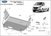 Aluminium Unterfahrschutz für Motor Ford Transit Custom (2020-2023)