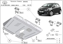 Stalowa Osłona pod silnik Toyota Yaris - benzyna (2005-2011) EAN