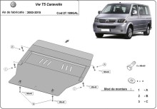 Unterfahrschutz aus verzinktem Stahl für Volkswagen Transporter T6 Caravelle (2003-2015)
