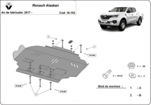 Stahl Unterfahrschutz für Motor Renault Alaskan (2017-2026)