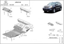 Aluminium Unterfahrschutz für Motor Lexus GX (2002-2009)