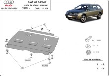 Stahl Unterfahrschutz für Getriebe Schaltgetriebe Audi Allroad A6 (2000-2005)