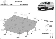 Aluminium Unterfahrschutz für Motor Opel Vauxhall Vivaro (2019-2026)