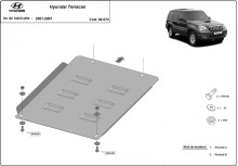 Stahl Unterfahrschutz für Getriebe Hyundai Terracan (2001-2007)