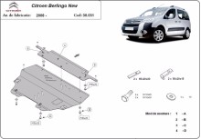 Stahl Unterfahrschutz für Motor Citroen Berlingo (2008-2018)
