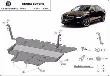 Stahl Unterfahrschutz für Motor Skoda Superb - Schaltgetriebe (2015-2024)