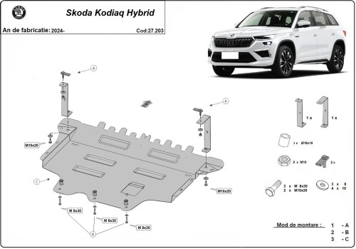 Stahl Unterfahrschutz für Motor Skoda Kodiaq (2024-2026)