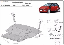 Stahl Unterfahrschutz für Motor, Getriebe Smart FourFour Benzin (2004-2006)