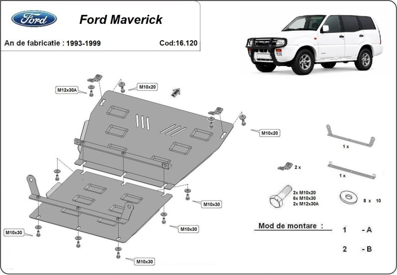 Stalowa Osłona pod silnik Ford Maverick (1993-1999) EAN
