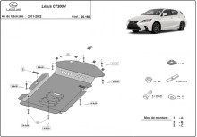 Stahl Unterfahrschutz für Katalysator Lexus CT200H (2011-2026)