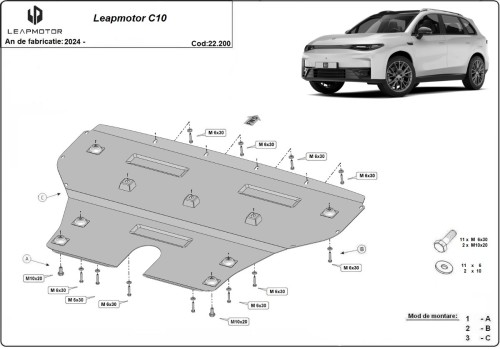Stahl Unterfahrschutz für Motor Leapmotor C10 (2024-2026)