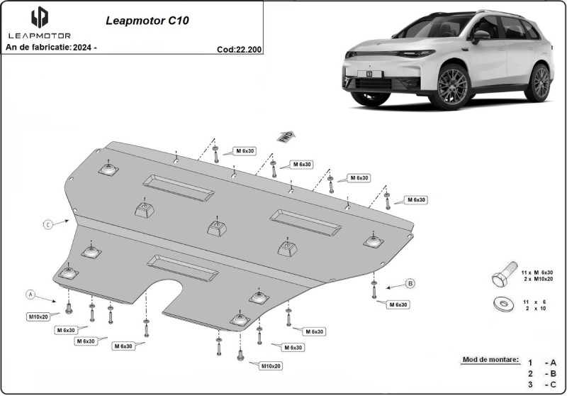 Stahl Unterfahrschutz für Motor Leapmotor C10 (2024-2026)